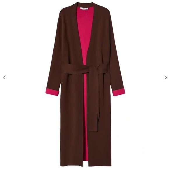 Mango Bicolor Long Cardigan Coat - Picture 5 of 15